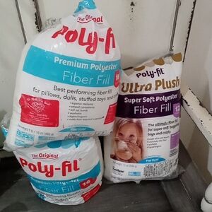 1 Brand New Bag & 2 Opened Bags Of Fiber Fill